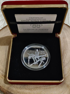 銀幣 紀念幣 1992 加拿大 奧運百年紀念銀幣 體操 滑冰 撐竿跳 925純銀