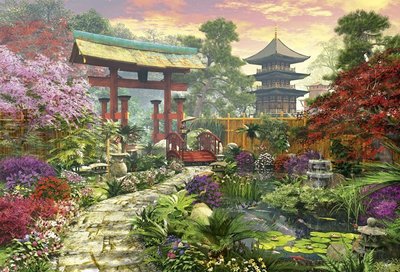 歐洲進口拼圖 EDUCA 繪畫 風景 日式庭園．3000片拼圖，16019