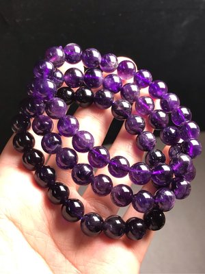 天然紫水晶手鍊9mm 巴西紫水晶手鏈手串手珠手環 飾品配件《舒唯水晶》