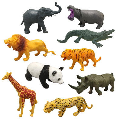中號仿真動物玩具模型套裝野生獅子大象老虎犀牛斑馬長頸鹿*優惠價