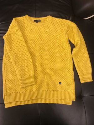 二手良品 韓國潮牌 H:CONNECT 長袖針織毛衣 黃色 M號 9成新