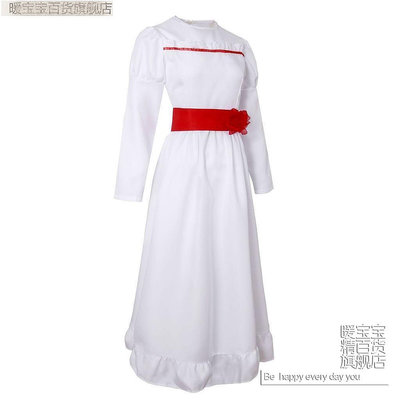 萬圣節恐怖cosplay女服裝惡靈鬼娃安娜貝爾3cosplay白色連衣裙npah