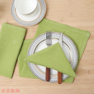 【限時下殺】宴會酒店聚會手工方形餐桌餐巾布的綠色餐巾
