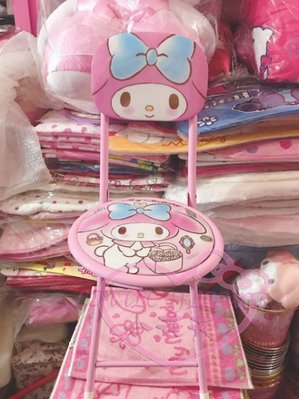 ♥小公主日本精品♥ Melody美樂蒂 大臉造型椅背 粉色折疊椅 折疊椅子 折疊鋼管椅 12043804