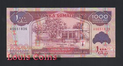 【Louis Coins】B415-SOMALILAND--2011索馬里蘭紙幣1.000 SL Shilings(531)