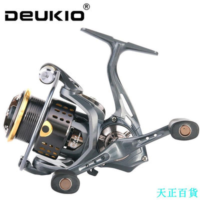 Deukio 漁線輪 DA 2000s DA3000s 雙搖桿雙手柄金屬線軸紡車戶外誘餌投擲錨輪釣具