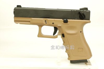 JHS（（金和勝 生存遊戲專賣）））沙色 WE 單連發 G23 A版 瓦斯動力手槍 4309