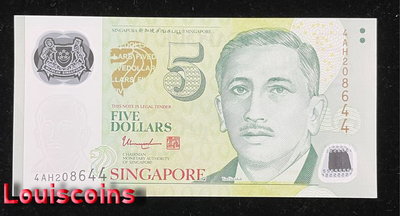 【Louis Coins】B1703-SINGAPORE-2007-2020新加坡塑膠鈔-5 dollars(B)