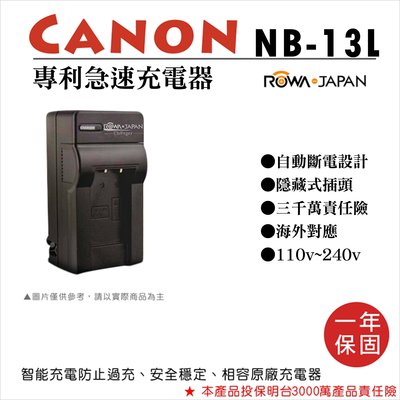 小熊 樂華 For Canon NB-13L 專利快速充電器 NB13L 相容原廠電池 座充 G5X G7X G9X