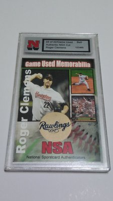 GAME USED LOGO BALL ROGER CLEMENS 22/22 同球衣背號 NSA AUTHENTIC