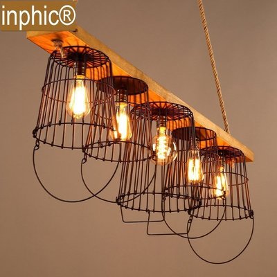 INPHIC-創意水桶吊燈個性餐廳咖啡館休閒酒吧吧臺麻繩吊燈客廳臥室燈具