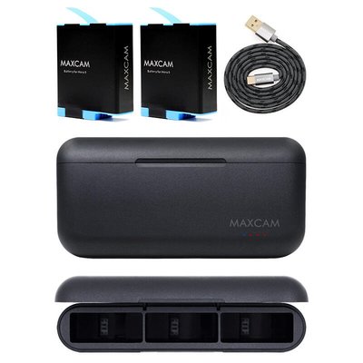 易匯空間 MAXCAM適用于gopro hero 9 black收納盒電池充電器套裝三充運動相機狗 Go Pro 9DJ1740