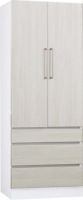 【生活家傢俱】HJS-450-7：艾美爾2.8尺三抽衣櫃-鐵杉白【台中家具】系統衣櫃 開門式衣櫥 低甲醛系統家具 台灣製