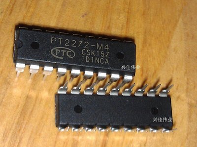PT2272-M4 PTC 接收解碼器/非鎖存功能 DIP-18 W81-0513 [336569]