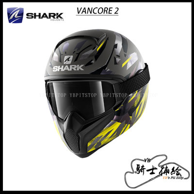 ⚠YB騎士補給⚠ SHARK VANCORE 2 Kanhji 灰黃黑 全罩 安全帽 復古 風鏡 防霧鏡片