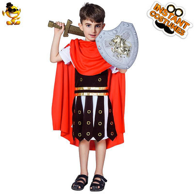 萬圣節小男孩羅馬武士服裝 男童羅馬戰士舞臺表演男孩派對服裝