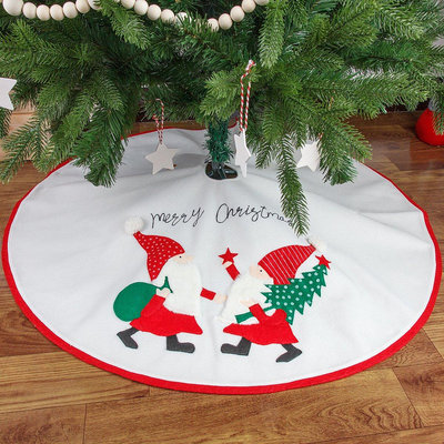【現貨精選】新款聖誕節裝飾白色樹裙魯道夫聖誕老人聖誕樹底裝飾圍裙聖誕樹裙
