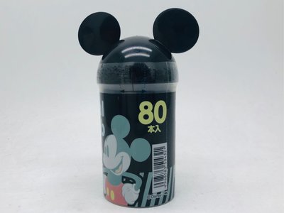 日本 Disney造型罐 螺旋黑色棉花棒-黑米奇(80入)【婕希卡】