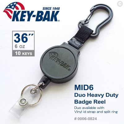 【IUHT】KEY-BAK MID6系列 36”伸縮鑰匙圈／D扣款--附識別證扣環(#0006-0824)