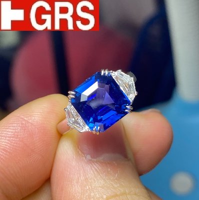 【台北周先生】天然皇家藍藍寶石 6.35克拉 無燒 濃郁VIVID色 IF~VVS 斯里蘭卡產 18K戒 送GRS證書