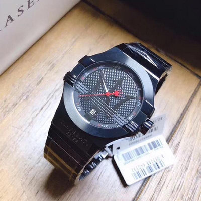 二手全新MASERAT WATCH/瑪莎拉蒂手錶-黑鋼款-R8853108003