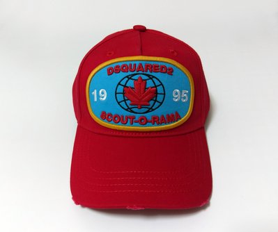 D2 DSQUARED2 紅色蛙鏡棒球帽