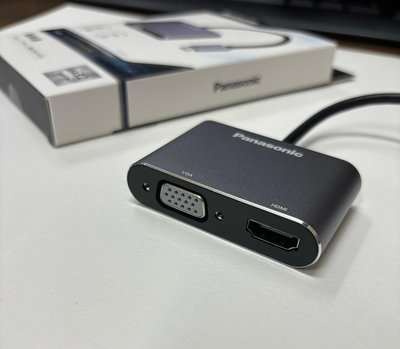{阿治嬤}Panasonic QE-QLEX003C-TW USB3.2 TYPE-C 轉HDMI+VGA-轉接器-銀灰