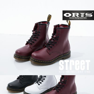【街頭巷口 Street】ORIS  女款 頂級真牛皮鞋面 美式馬丁鞋 拉鍊式固定 休閒靴 SB15799N07 紅色