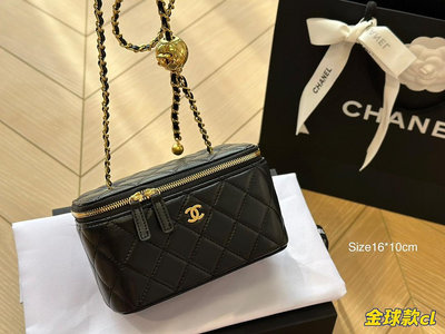 【二手包包】Chanel盒子包金球款時髦精必備款 超級精致Size1610cm NO83356