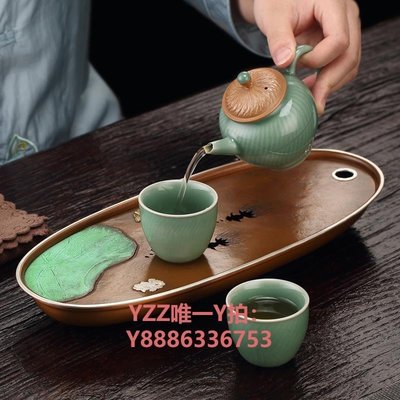 托盤純銅小茶盤家用儲水日式高檔功夫茶具簡約瀝水盤迷你茶托盤干泡臺