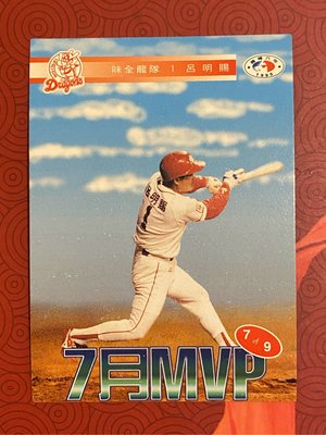 1995-163  7月MVP  味全龍隊呂明賜  連續動作卡  7 of 9