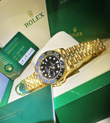 2023年 Rolex 126718 兩地時間 GMT-MASTER 18k金 五株錶帶