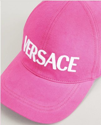 VERSACE 棒球帽 帽子 芭比粉 粉紅色 棉質 意大利製 刺繡 logo 男女可戴