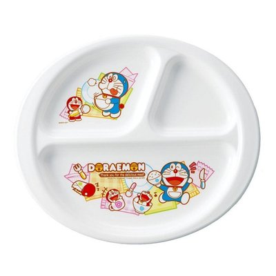 花見雜貨~日本製全新正版DORAEMON多啦A夢哆啦A夢哆啦a夢小叮噹3格塑膠盤子餐盤