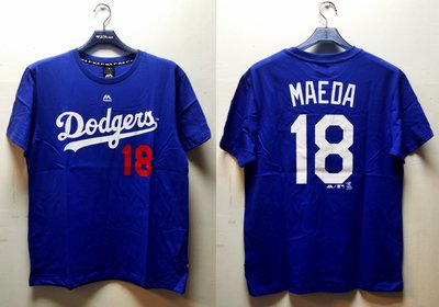 MLB Majestic美國大聯盟 道奇隊前田健太MAEDA背號短袖T恤 藍