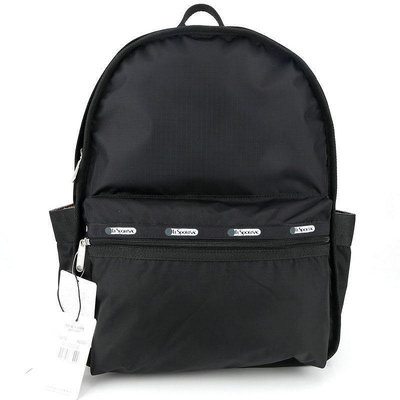 新款熱銷 LeSportsac 經典黑 3747 雙主袋多夾層設計 大容量 輕量雙肩降落傘防水後背包 書包 旅行 限量推薦