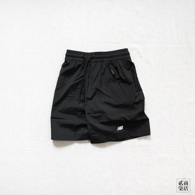 貳柒商店) New Balance Shorts 男款 黑色 短褲 休閒 NB短褲 防風 滑面 AMS31532BK
