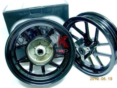 K-TWO零件王.RDR-1004型.十爪鋁合金輪圈.RS-100/CUXI-100  黑色