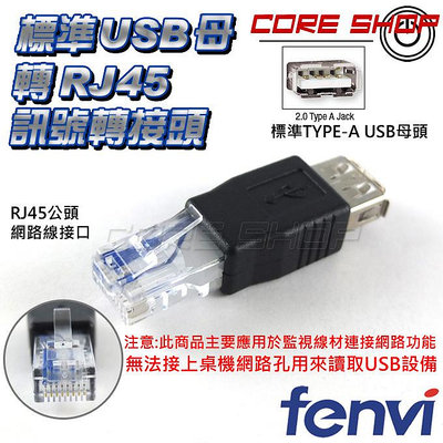 ☆酷銳科技☆FENVI 網路線 8P RJ45 公頭 轉USB TYPE-A 母 可互相對轉USB轉接頭 監控攝像頭用