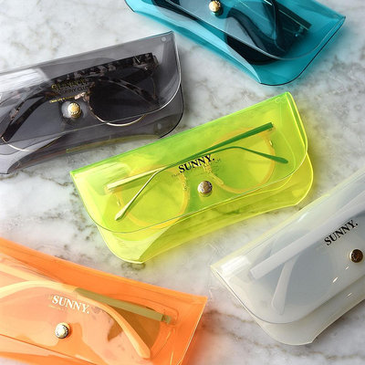韓國PLEPIC透明果凍眼鏡包男女太陽鏡收納保護旅行便攜眼鏡盒