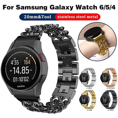 SAMSUNG 不銹鋼錶帶金屬鏈手鍊適用於三星 Galaxy Watch 6 5 4 40mm 44mm 5 Pro 4