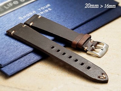 【時間探索】 軍錶.運動錶- ROLEX代用手工限量仿舊瘋馬皮款快拆式錶帶 ( 20mm 收16mm ).