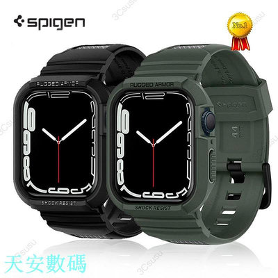 Spigen Tough Armor Pro 耐用金屬錶殼,帶金屬設計錶帶,適用於 Apple Watch 系列 9/8