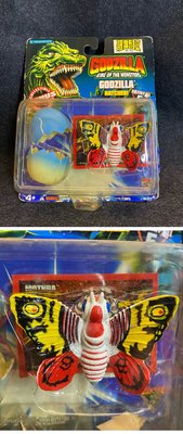 1994年製 摩斯拉 成蟲 蛋殼 翼展7 軟膠 盒玩 莫斯拉 魔斯拉 VS 哥吉拉 全新盒裝未拆 內容物： 摩斯拉*1翼