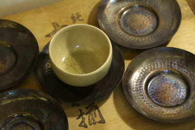 新 日本泉山堂純銅茶托，銅茶船，盞托
