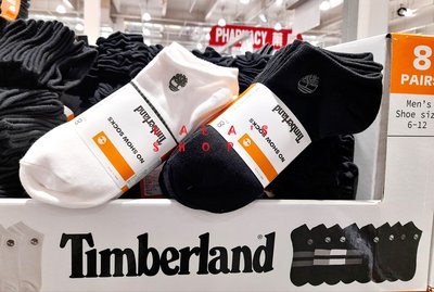 Timberland 男短襪 運動襪(黑色-8雙/組)COSTCO好市多代購