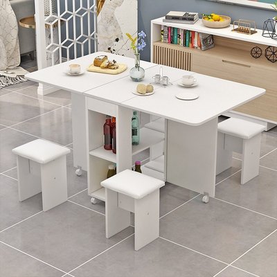 熱賣 折疊桌子餐桌家用長方形簡易現代小方桌帶輪多功能可移動吃桌子