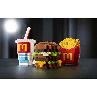 McDonald's X nanoblock日本麥當勞限定樂高積木組/LEGO積木/麥當當經典套餐/漢堡/可樂/薯條套餐