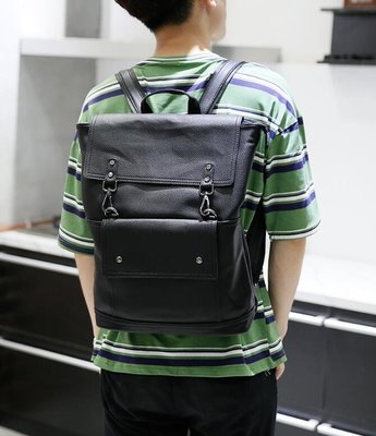 FINDSENSE Z1 韓國 時尚 潮 男 皮質 荔枝紋 學生包 書包 電腦包 旅行包 後背包 雙肩包