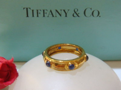 全綱最低價  Tiffany&amp;Co. 蒂芬妮 天然藍寶18k金戒指